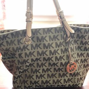 Michael Kors Jet Set Monogram Signature Logo Tote